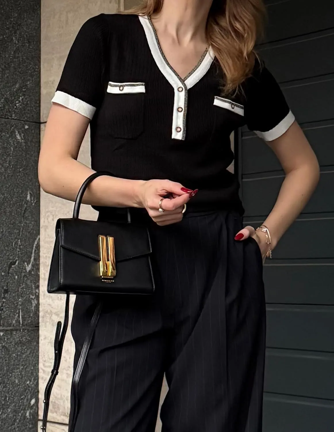 GRACE KARIN Women's Short Sleeve Sweaters 2025 Summer Tops Button V Neck Top Business Casual Outfits Work Blouses Clothes