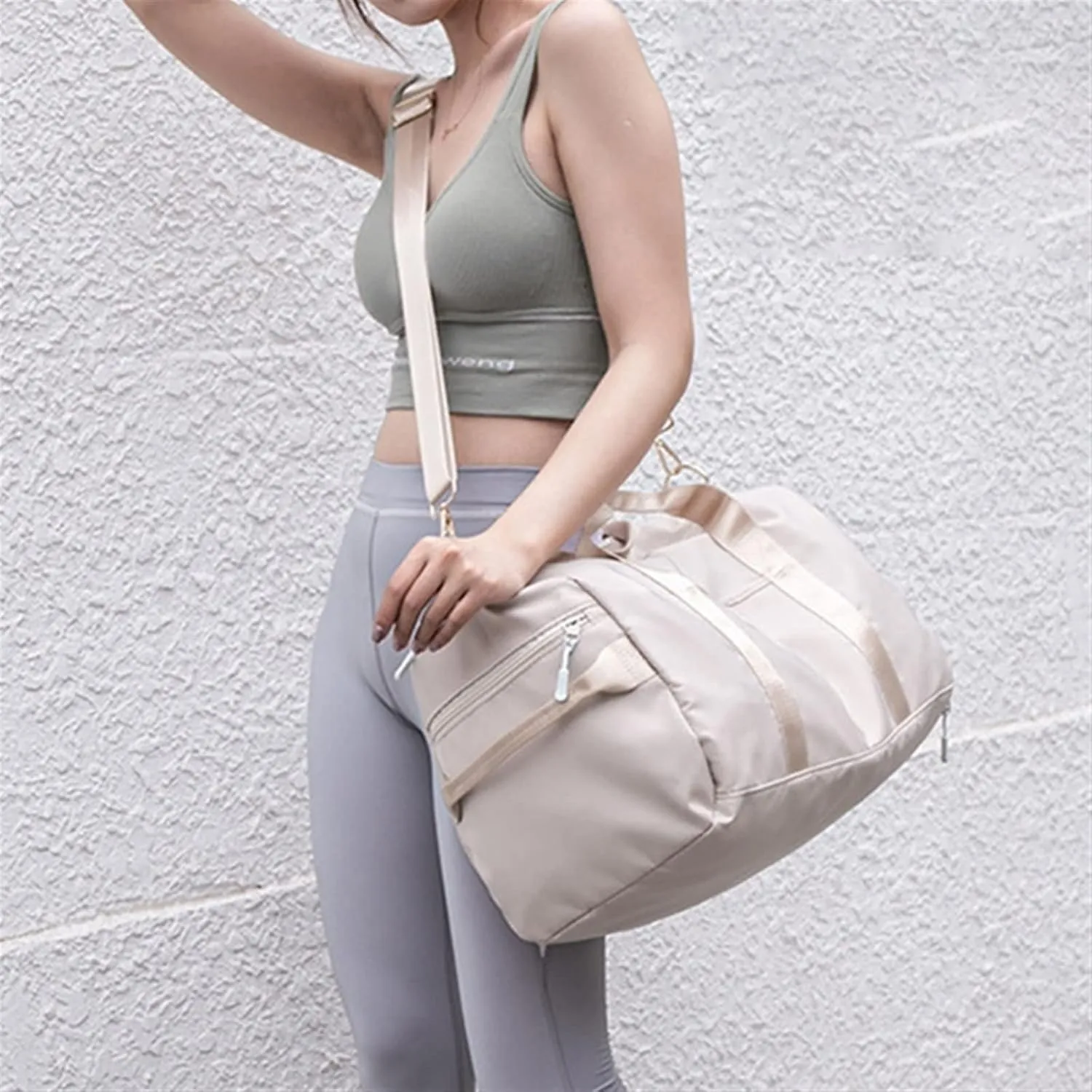 Gym Bag for Women with Shoe Compartment Durable Lightweight Yoga Large Handbag (Purple)
