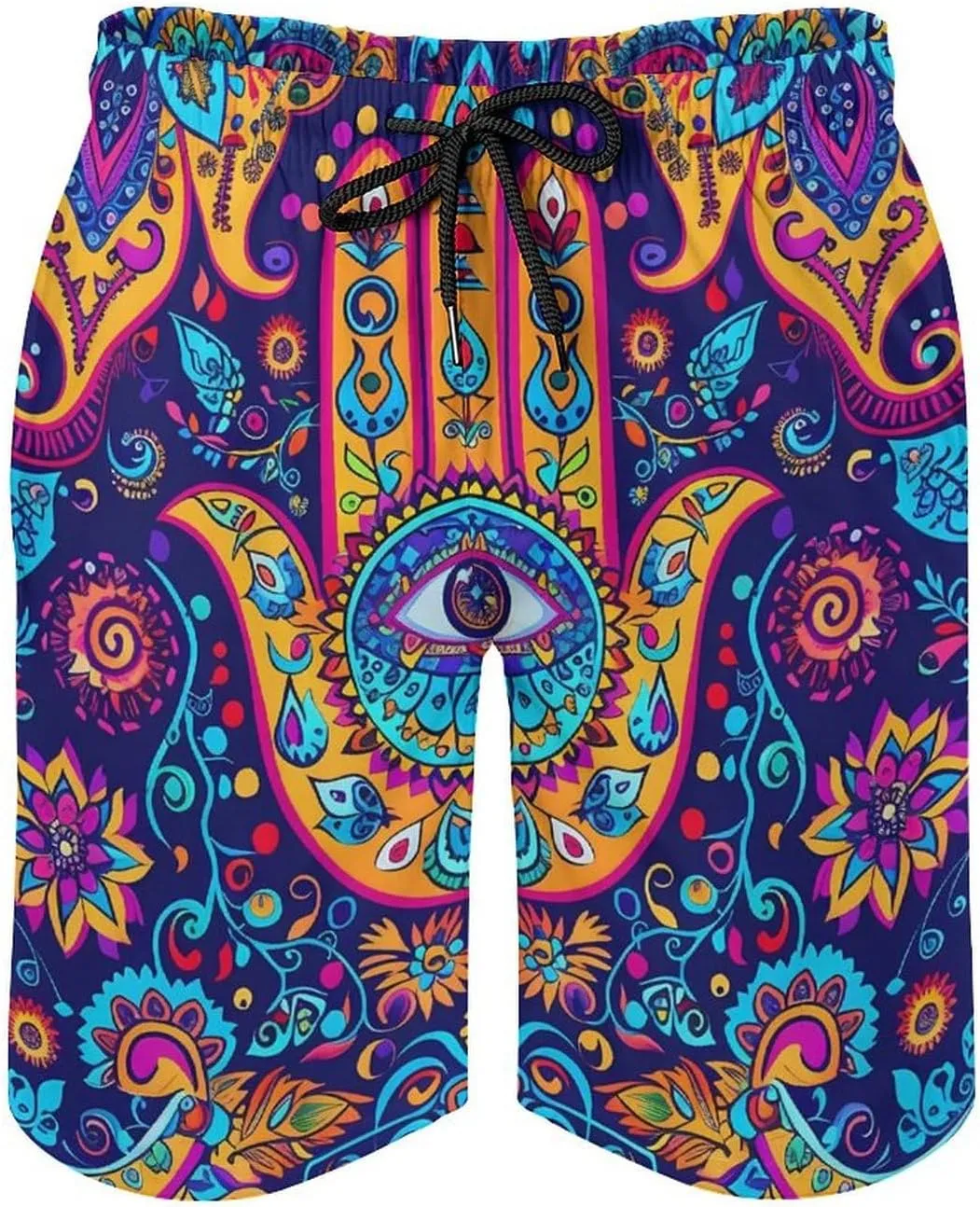Hamsa Hand Of Fatima Meditation Mandala Men's Swim Trunks Quick Dry Board Shorts Breathable Summer Beach Shorts Bathing Suits