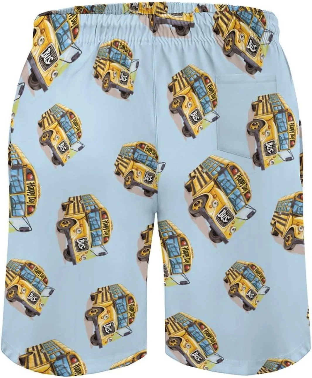 Happy Day School Bus Men's Swim Trunks Quick Dry Board Shorts Breathable Summer Beach Shorts Bathing Suits