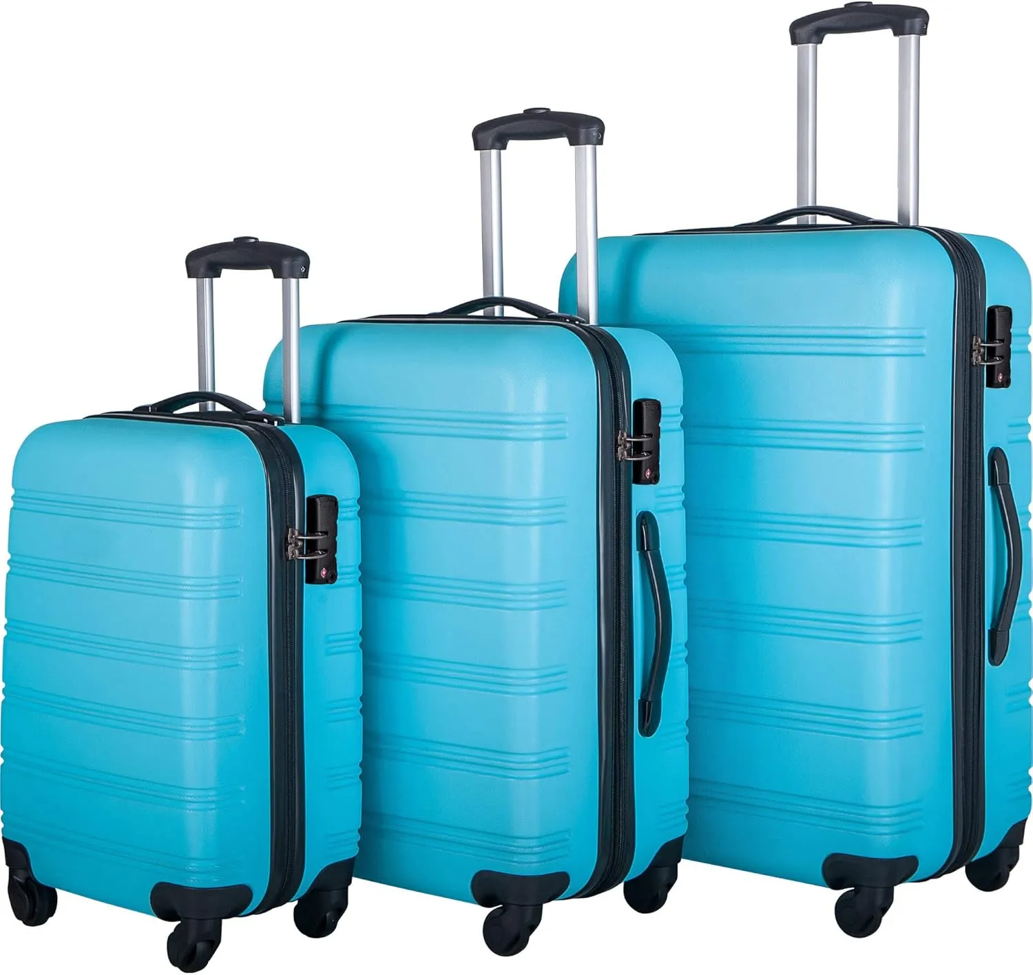 Hardshell Luggage Sets 3 Pcs Spinner Suitcase, 20'', 24'', 28'', Lightweight, TSA Lock (Navy Blue)