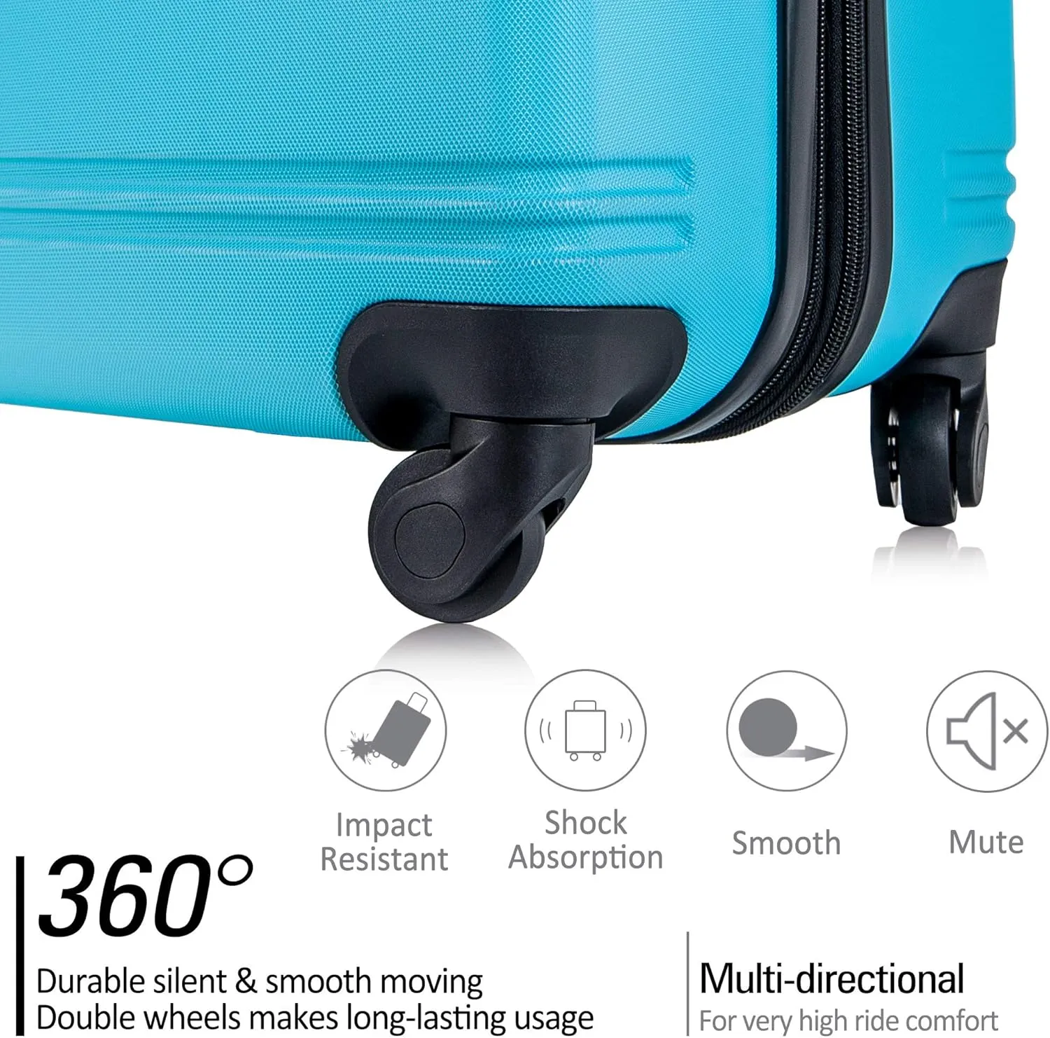 Hardshell Luggage Sets 3 Pcs Spinner Suitcase, 20'', 24'', 28'', Lightweight, TSA Lock (Navy)