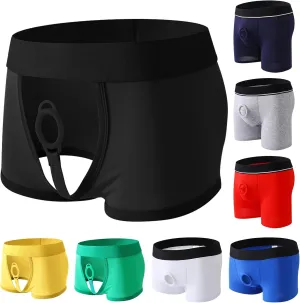 Harness Pants Strapless Underwear Men Women Couples Sexy Harness Panties Hollow Out Open Front Boxer Briefs Underpants