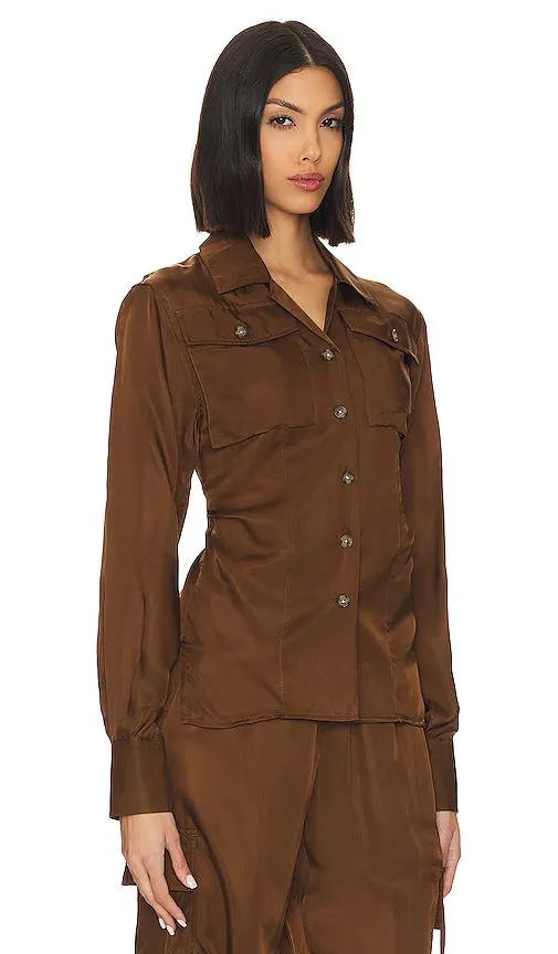 Helmut Lang Patch Pocket Shirt in Brown