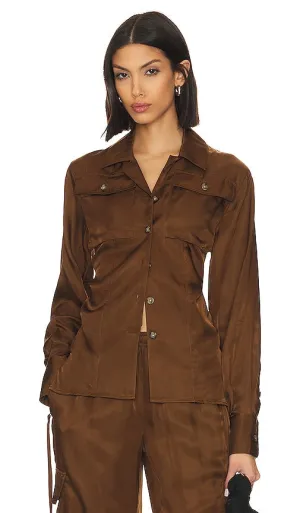Helmut Lang Patch Pocket Shirt in Brown