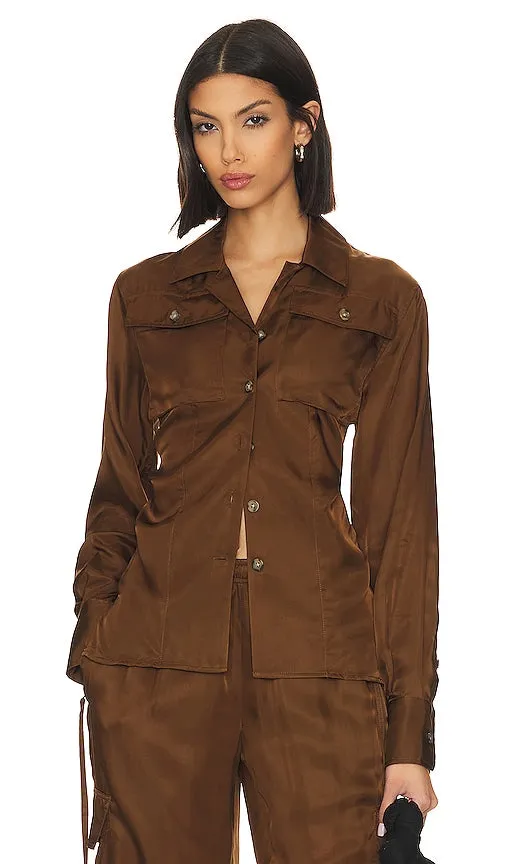 Helmut Lang Patch Pocket Shirt in Brown