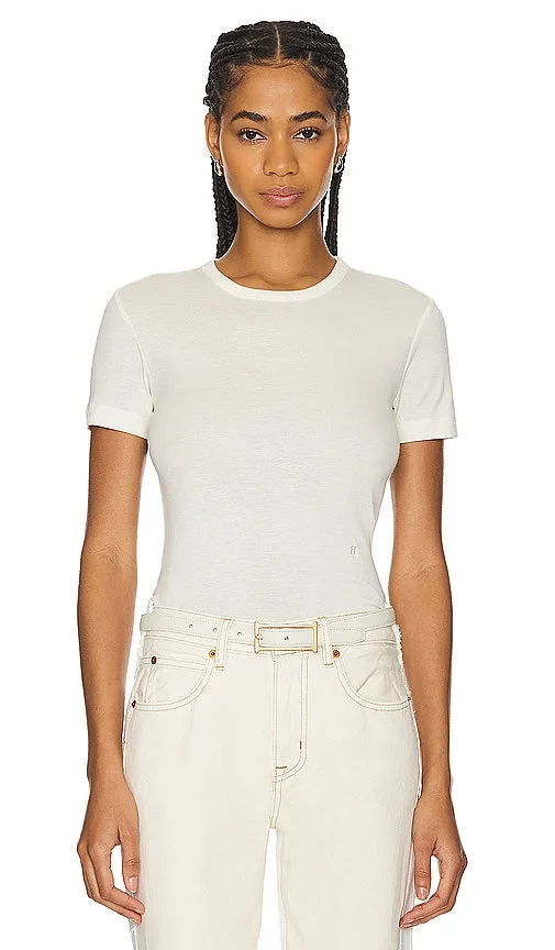 Helmut Lang Rib Tee in Ivory