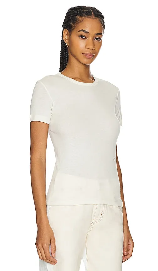 Helmut Lang Rib Tee in Ivory