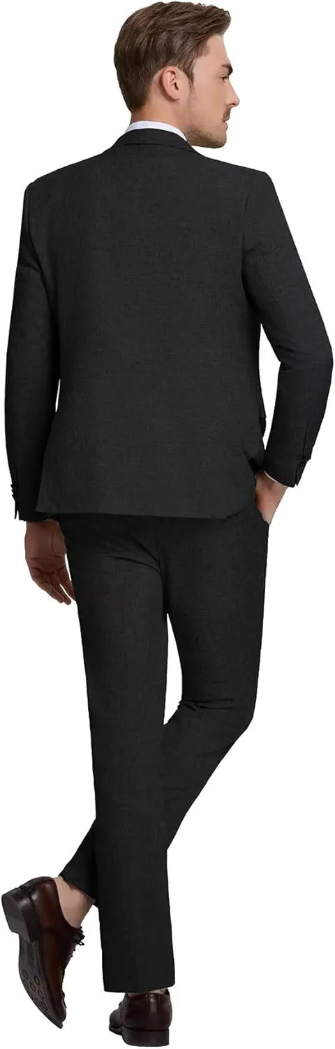 High-End Suits Men's Lightweight Casual Suits Set 2 Piece One Button Blazer Jacket Pants for Wedding Business Prom Homecoming