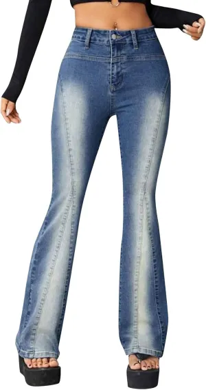 High Waisted Bell Bottom Jeans for Women Flare Jeans for Women Stretch Wide Leg Fashion Bell Bottom Jeans