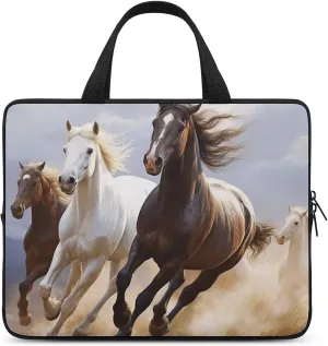 Horses Running Art Laptop Bag Durable Laptop Sleeve Water-Resistant Notebook Bag for Computer Or Tablet