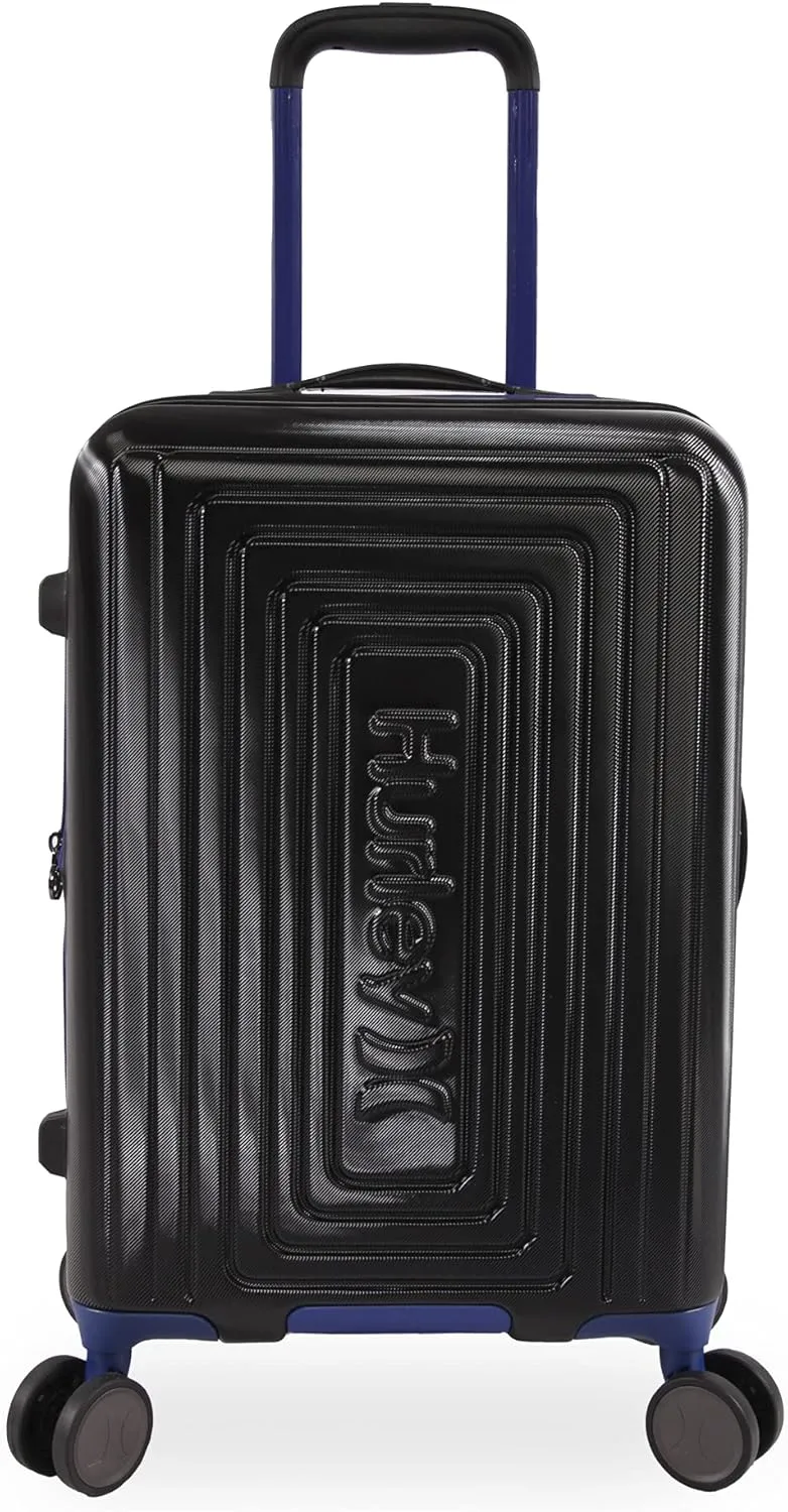 Hurley Suki Hardside Spinner Luggage, Black/Blue, 21" Carry On
