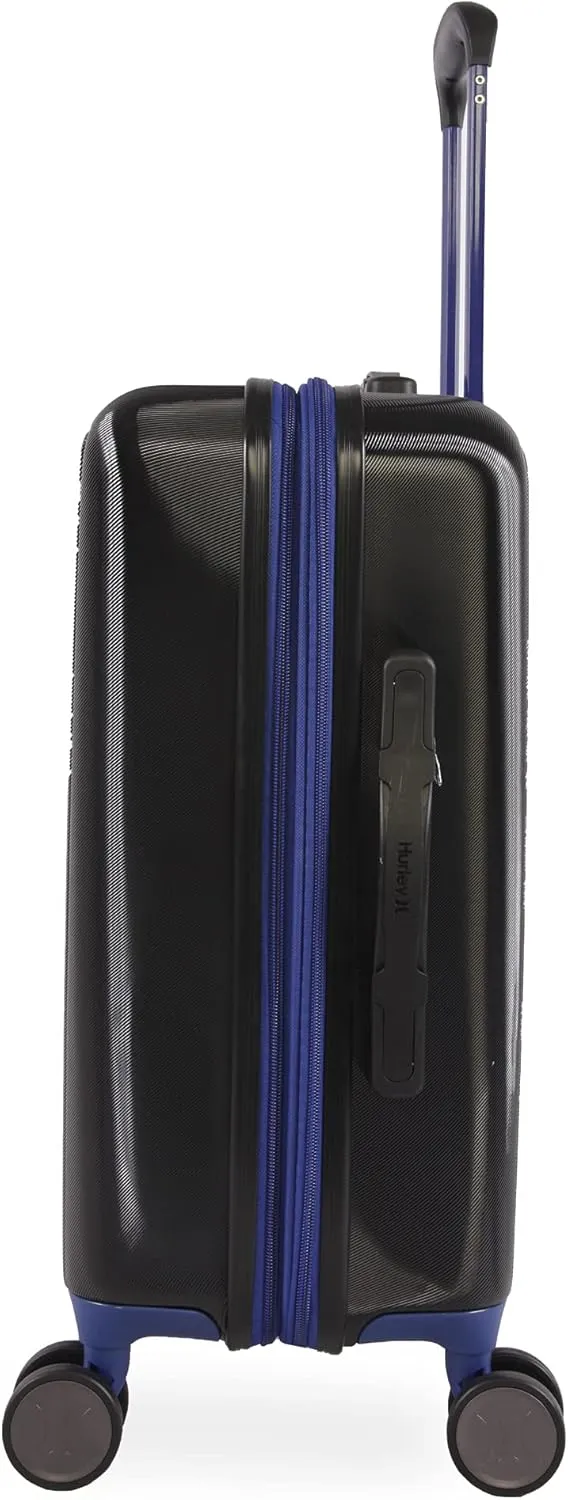 Hurley Suki Hardside Spinner Luggage, Black/Blue, 21" Carry On