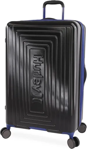 Hurley Suki Hardside Spinner Luggage, Black/Blue, 29" Check in