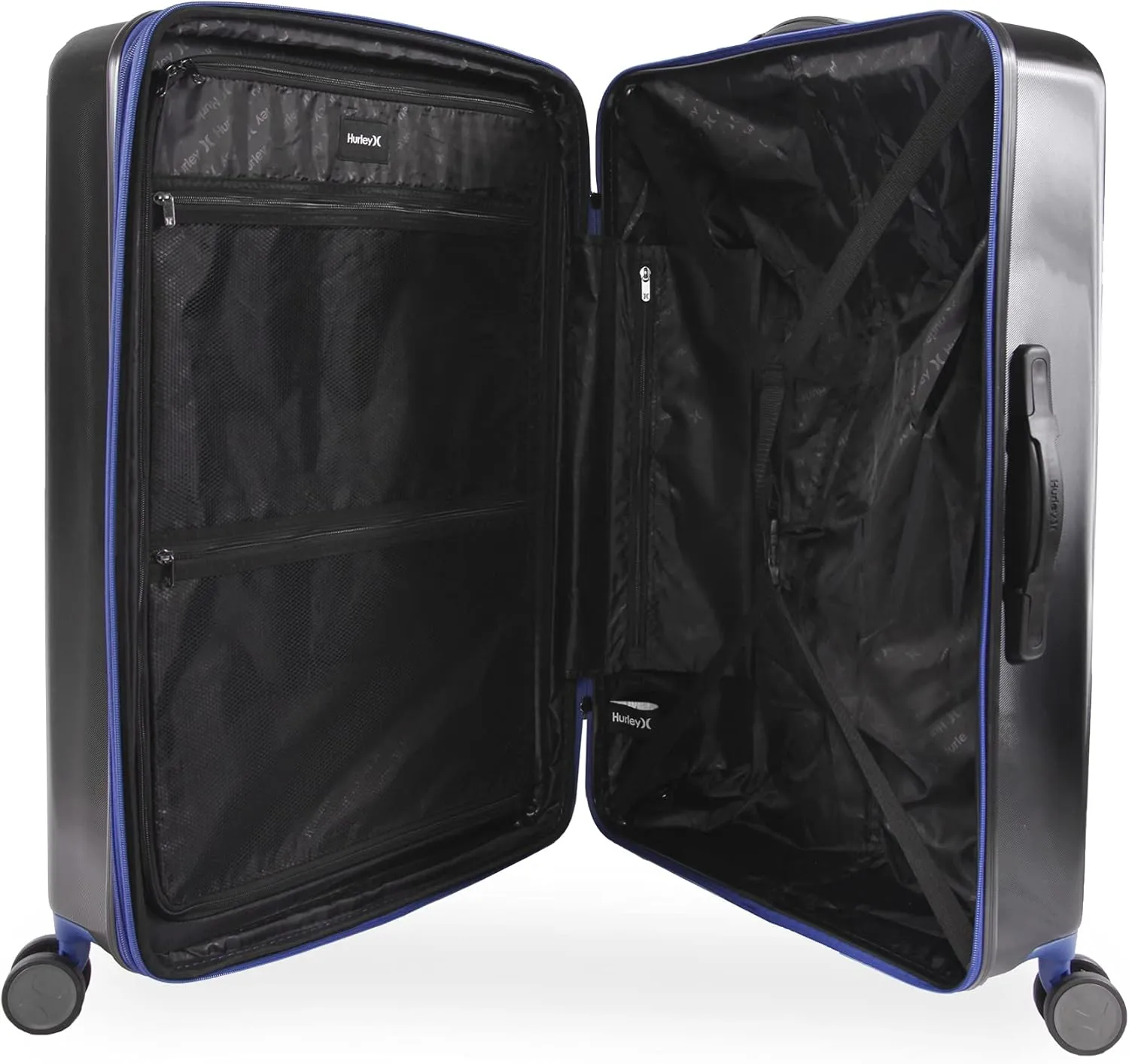 Hurley Suki Hardside Spinner Luggage, Black/Blue, 29" Check in