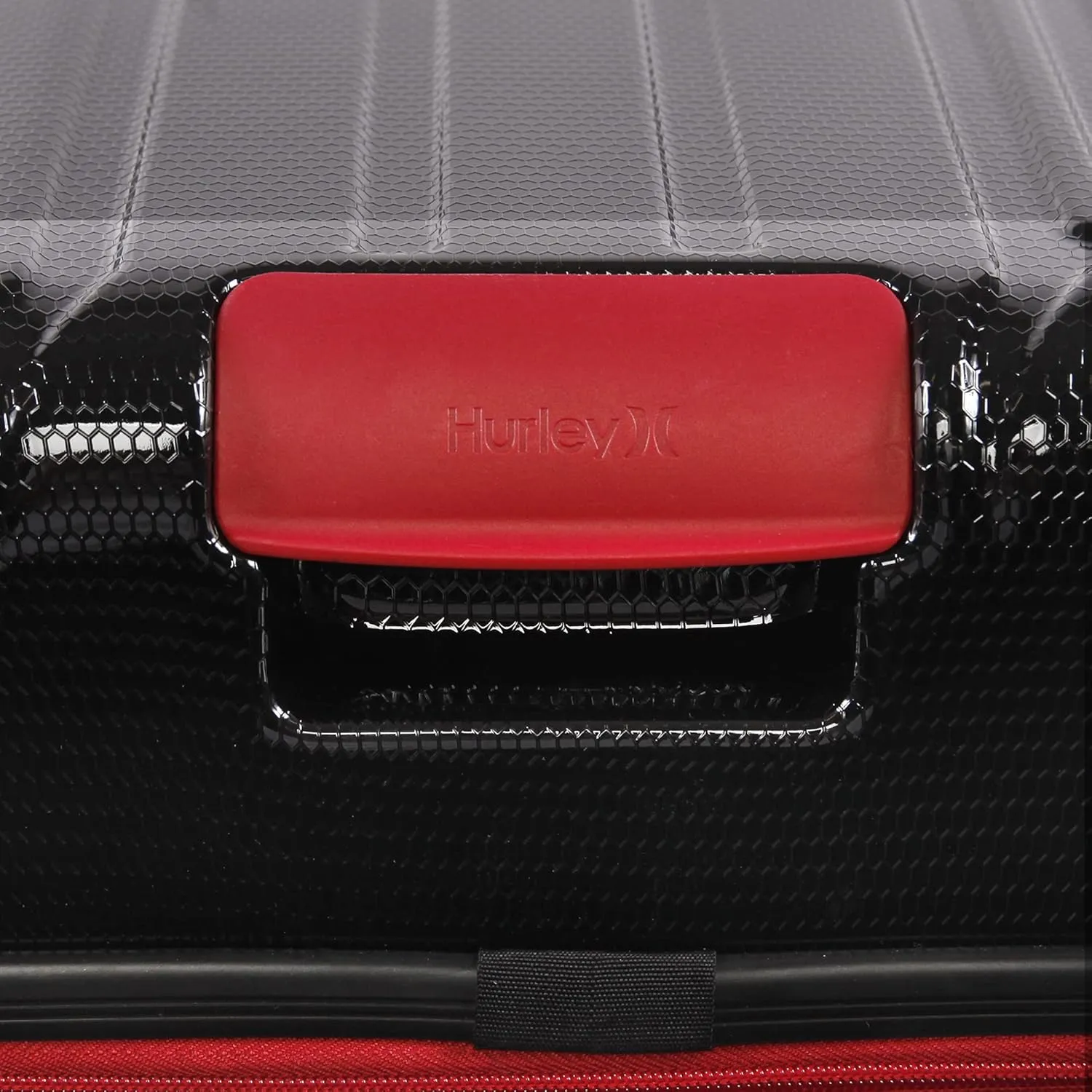 Hurley Swiper Hardside Spinner Luggage, Black/Red, Carry-On 21-Inch