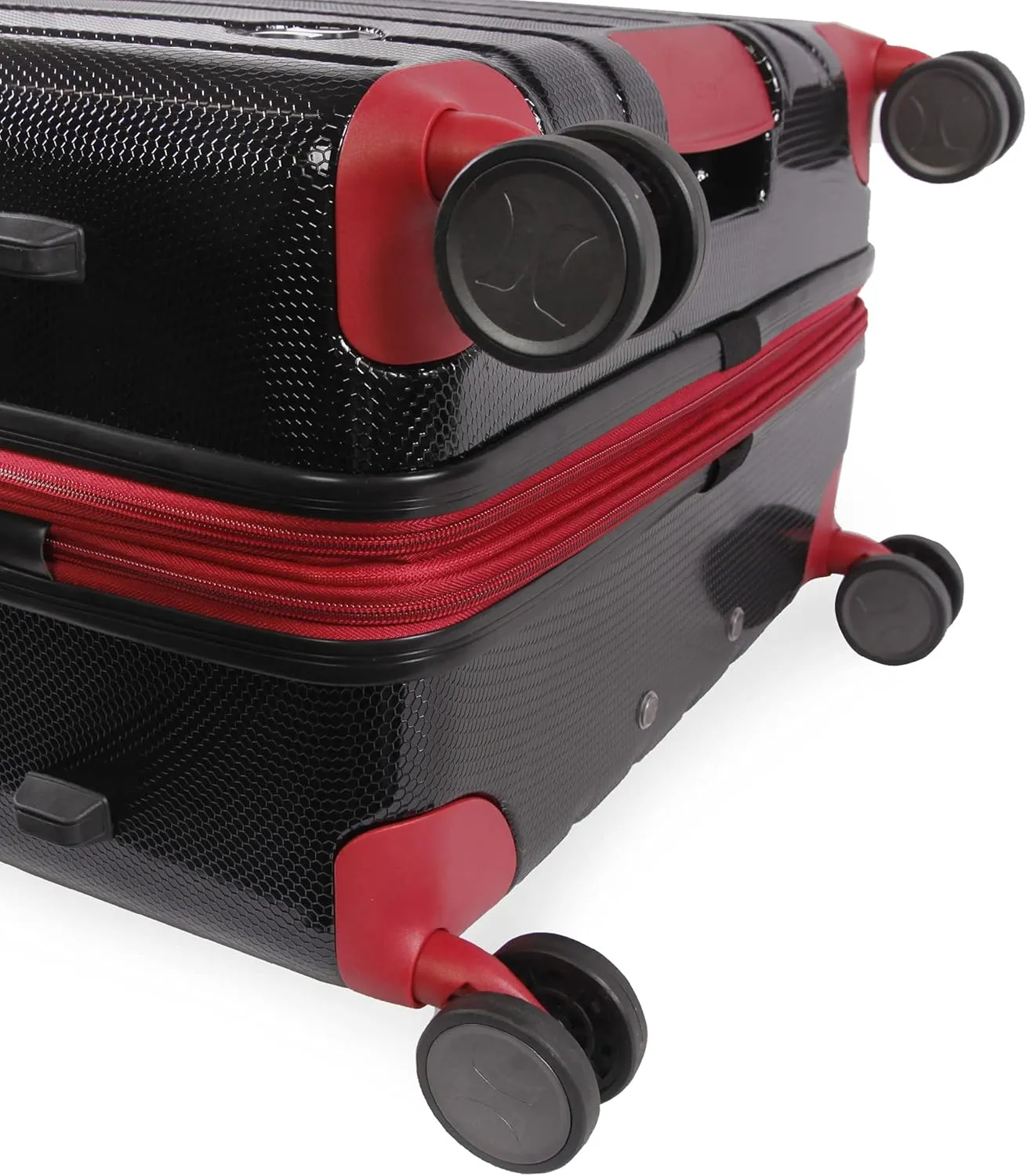 Hurley Swiper Hardside Spinner Luggage, Black/Red, Carry-On 21-Inch