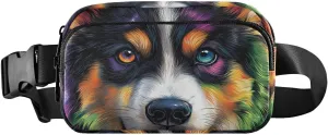 Husky Portrait Fanny Pack Water Resistant, Women Men Waist Pack Sling Bag Purse for Travel Hiking