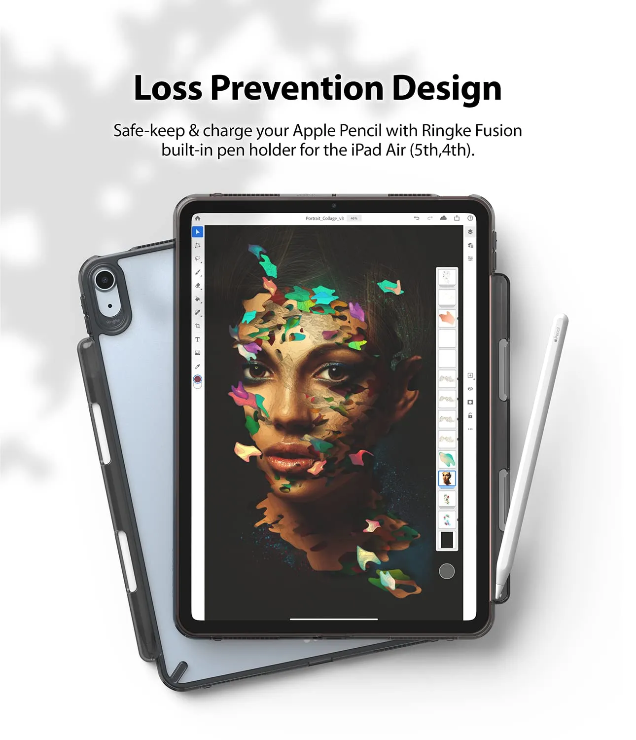 iPad Air 5 / iPad Air 4 10.9" Back Cover Case | Fusion - Smoke Black