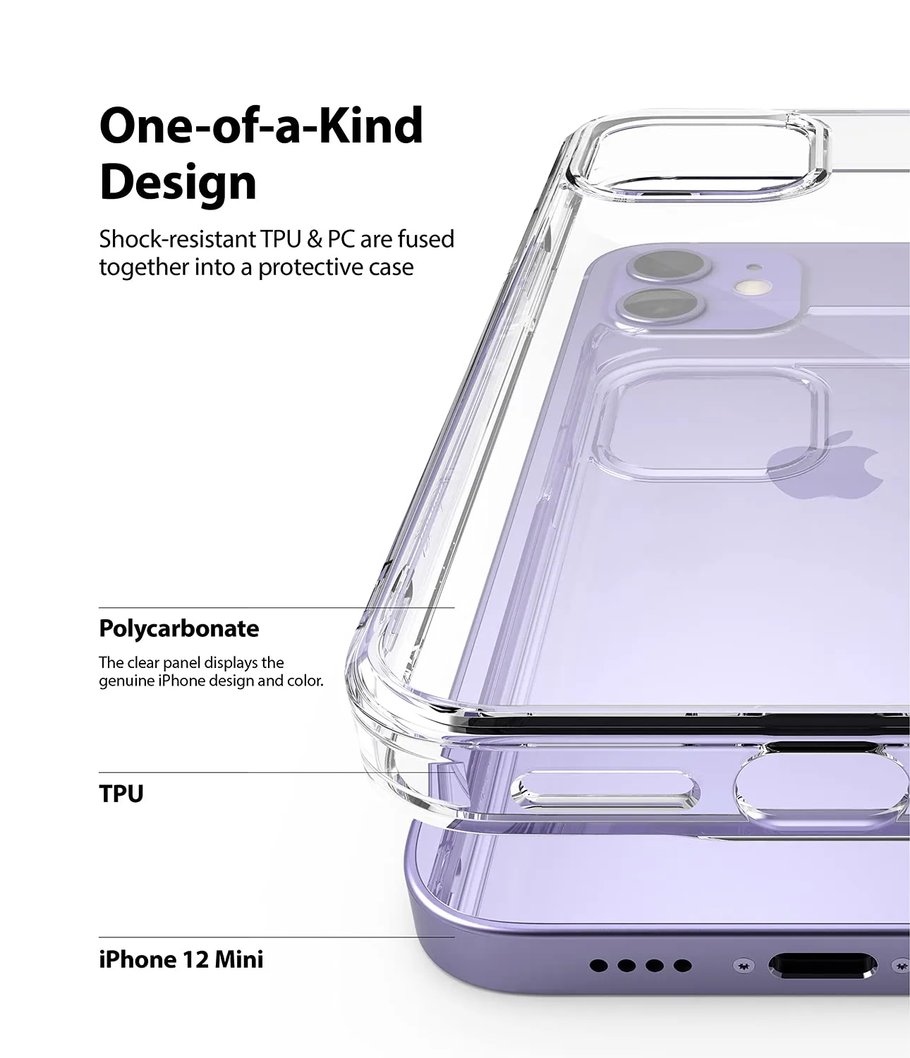 iPhone 12 mini Back Cover Case | Fusion - Clear