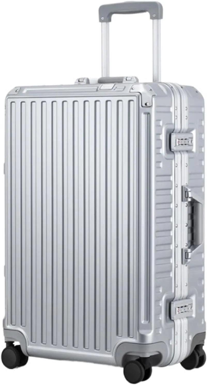 IRYZE Lightweight Suitcase Hard Shell Checked Luggage With Aluminum FrameNo Zipper Suitcase With Spinner Wheels Carry on Luggage (Color : D, Size : 20in)