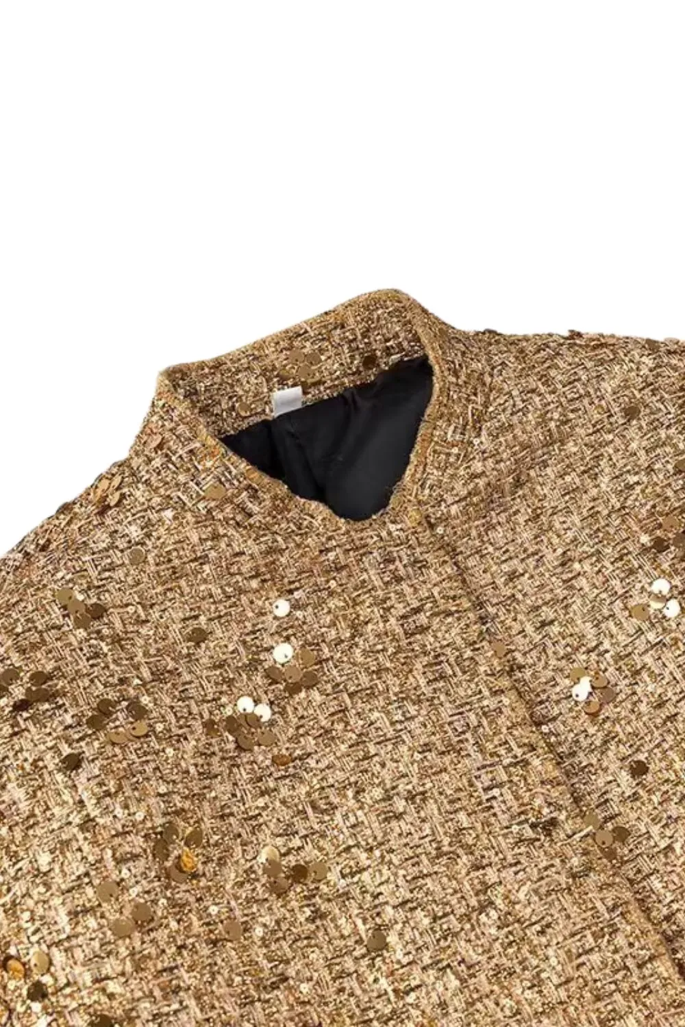'Isabella' Minimalist Long-Sleeve Sequin Jacket