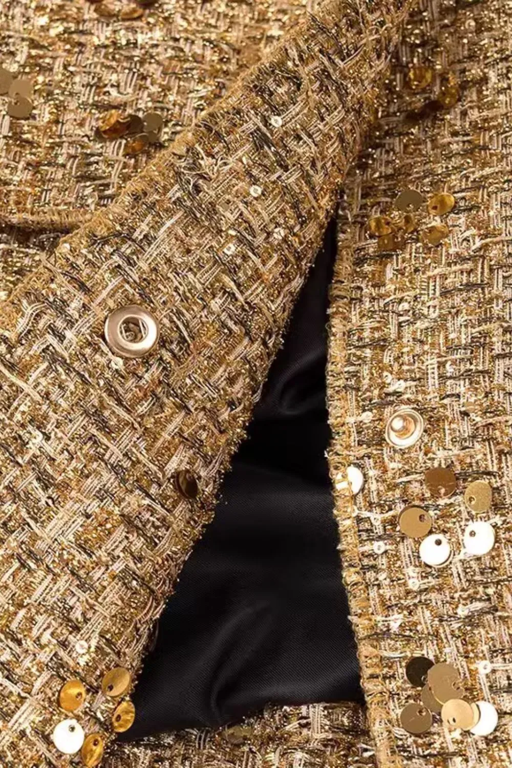'Isabella' Minimalist Long-Sleeve Sequin Jacket