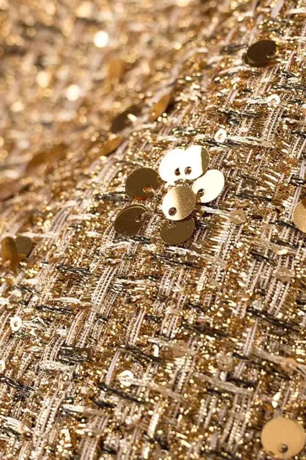 'Isabella' Minimalist Long-Sleeve Sequin Jacket