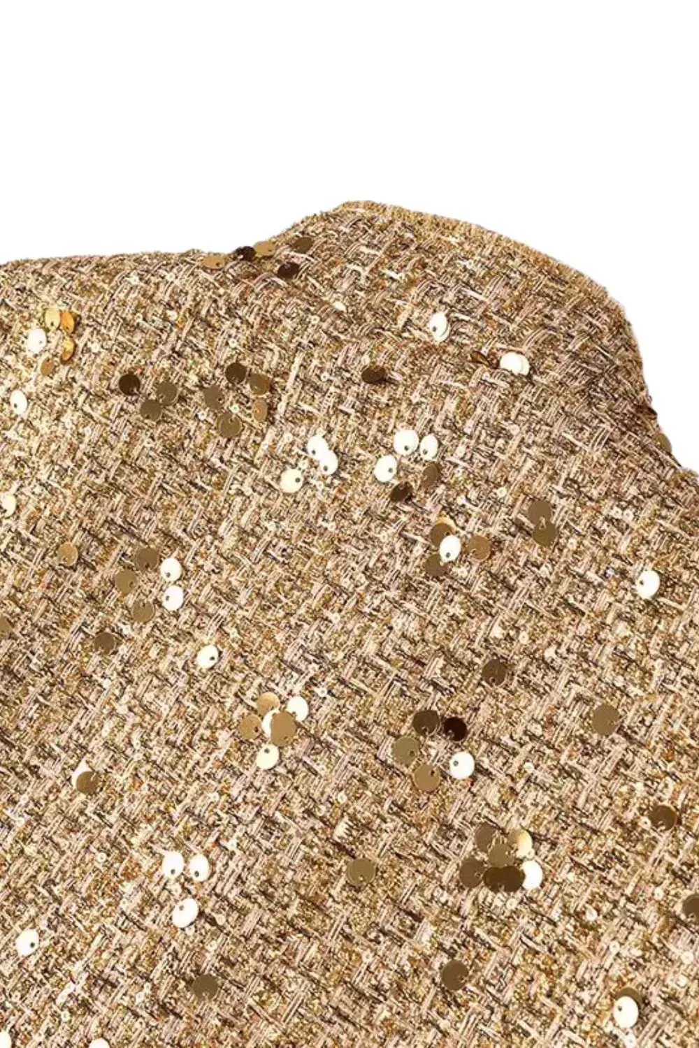 'Isabella' Minimalist Long-Sleeve Sequin Jacket