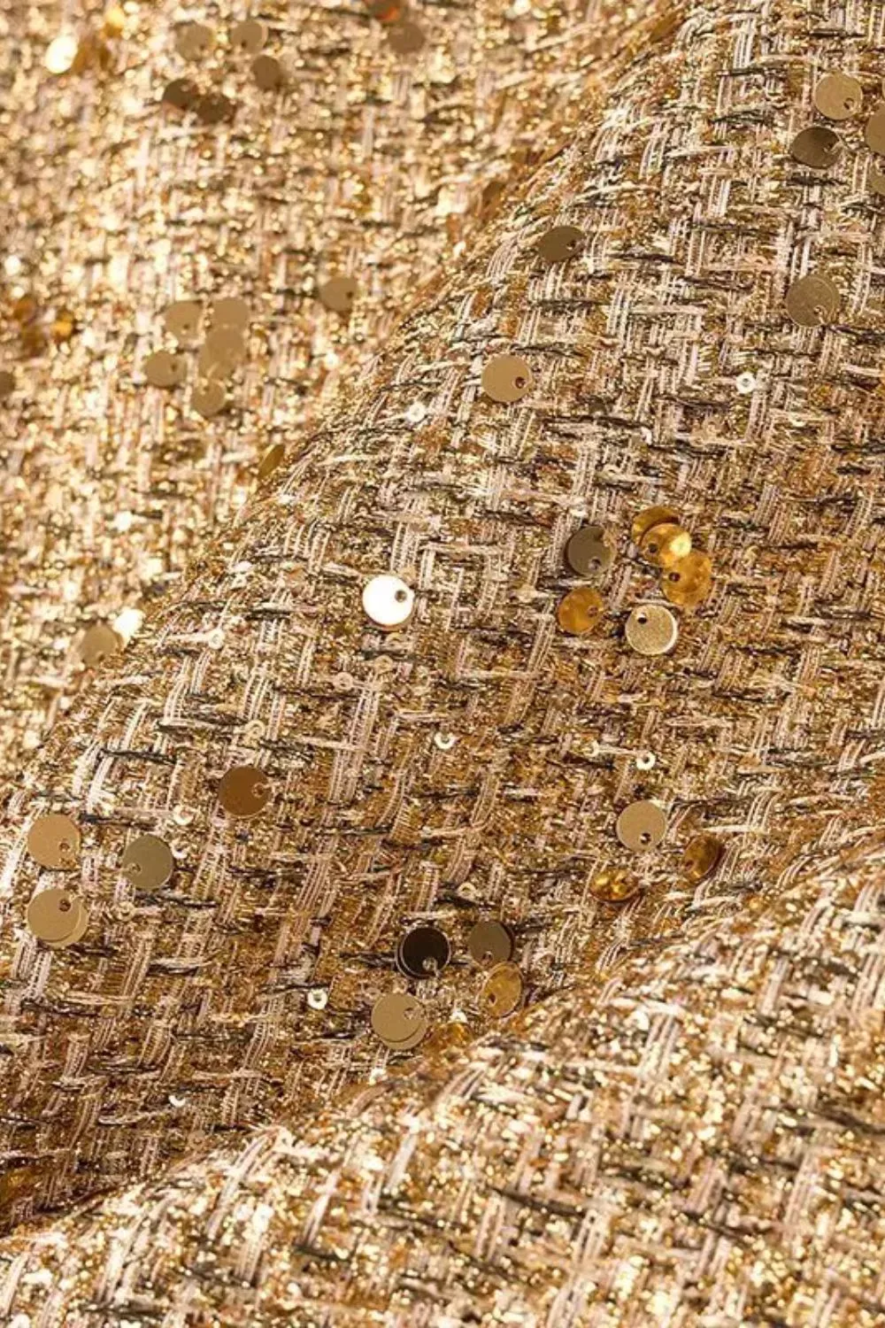 'Isabella' Minimalist Long-Sleeve Sequin Jacket