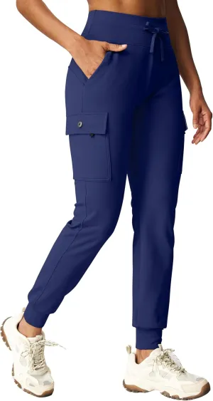 IUGA Women's Fleece Lined Pants Water Resistant Hiking Joggers High Waist Thermal Cargo Sweatpants for Women