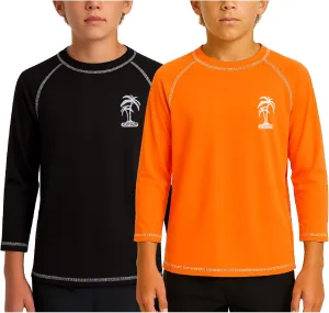 iXtreme Boys Swim Shirt - 2 Pack UPF 50  Sun Protection Long Sleeve Rash Guard for Boys - Quick Dry Sun Shirt Kids' Swimwear
