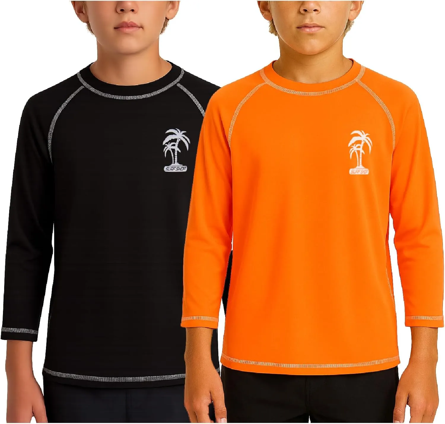 iXtreme Boys Swim Shirt - 2 Pack UPF 50  Sun Protection Long Sleeve Rash Guard for Boys - Quick Dry Sun Shirt Kids' Swimwear