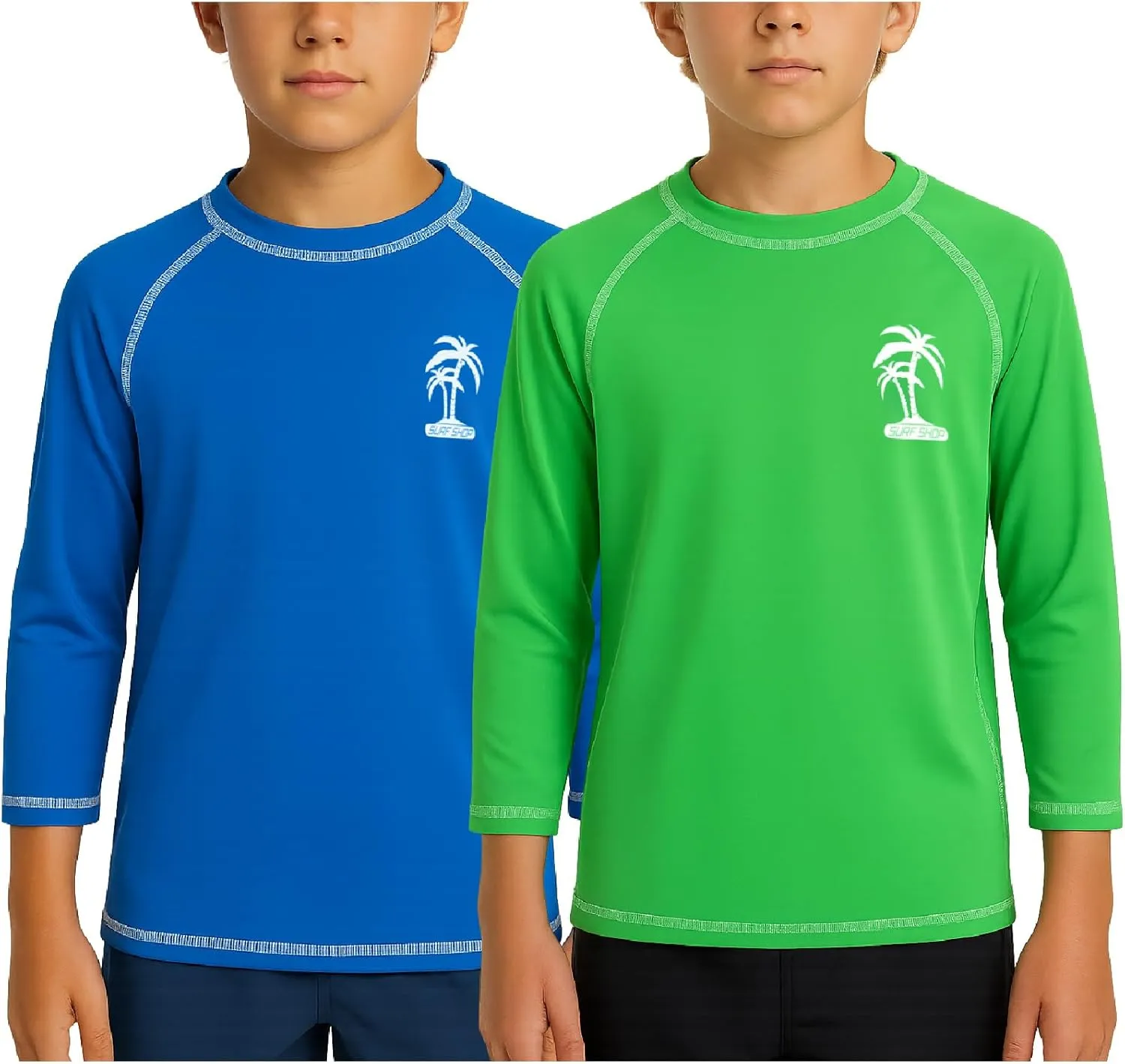 iXtreme Boys Swim Shirt - 2 Pack UPF 50  Sun Protection Long Sleeve Rash Guard for Boys - Quick Dry Sun Shirt Kids' Swimwear