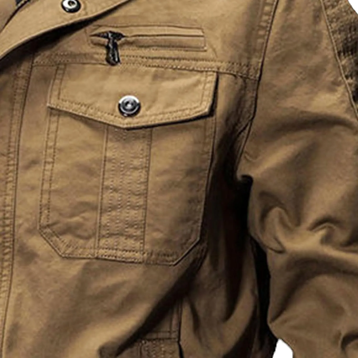 JEShifangjiusu Men's Washed Cotton Military Jacket Lightweight Casual Field Coat Windbreaker Utility Bomber Jackets Outwear
