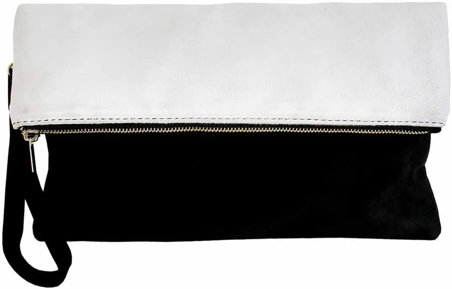 JNB Soft Faux Suede Colorblock Wristlet