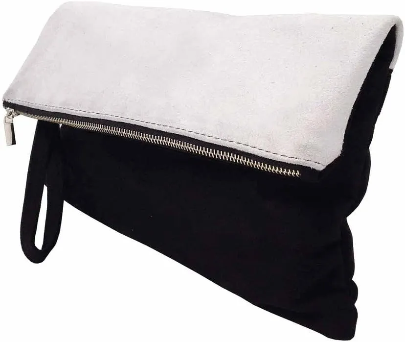 JNB Soft Faux Suede Colorblock Wristlet
