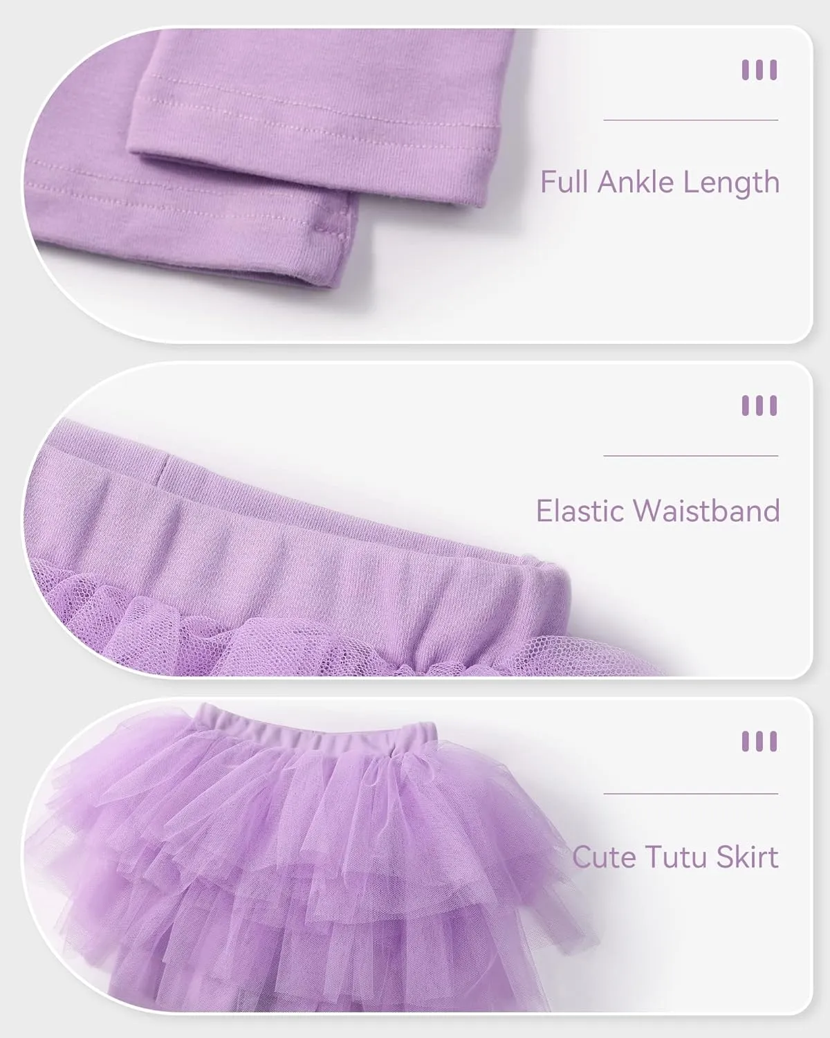 JOCMIC Toddler Girls Tutu Skirt Leggings Pant with Ruffle Kids Footless Culotte