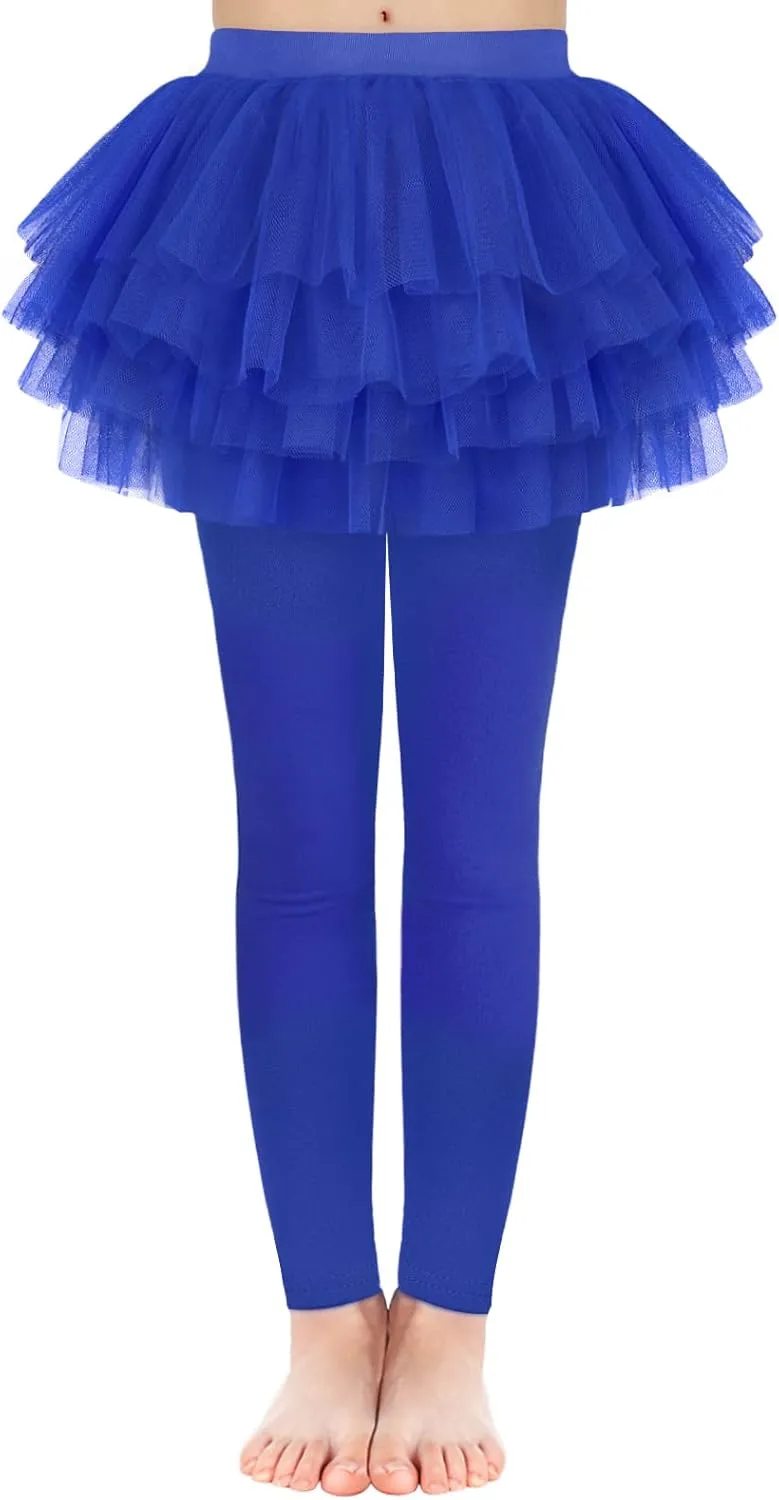 JOCMIC Toddler Girls Tutu Skirt Leggings Pant with Ruffle Kids Footless Culotte