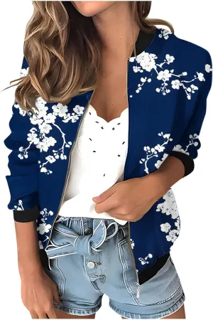 Juniors Track Gym Jacket Windbreaker Outfits Sweatshirt for Women Cuff Sleeve Floral Baseball Hooded Knit 2025