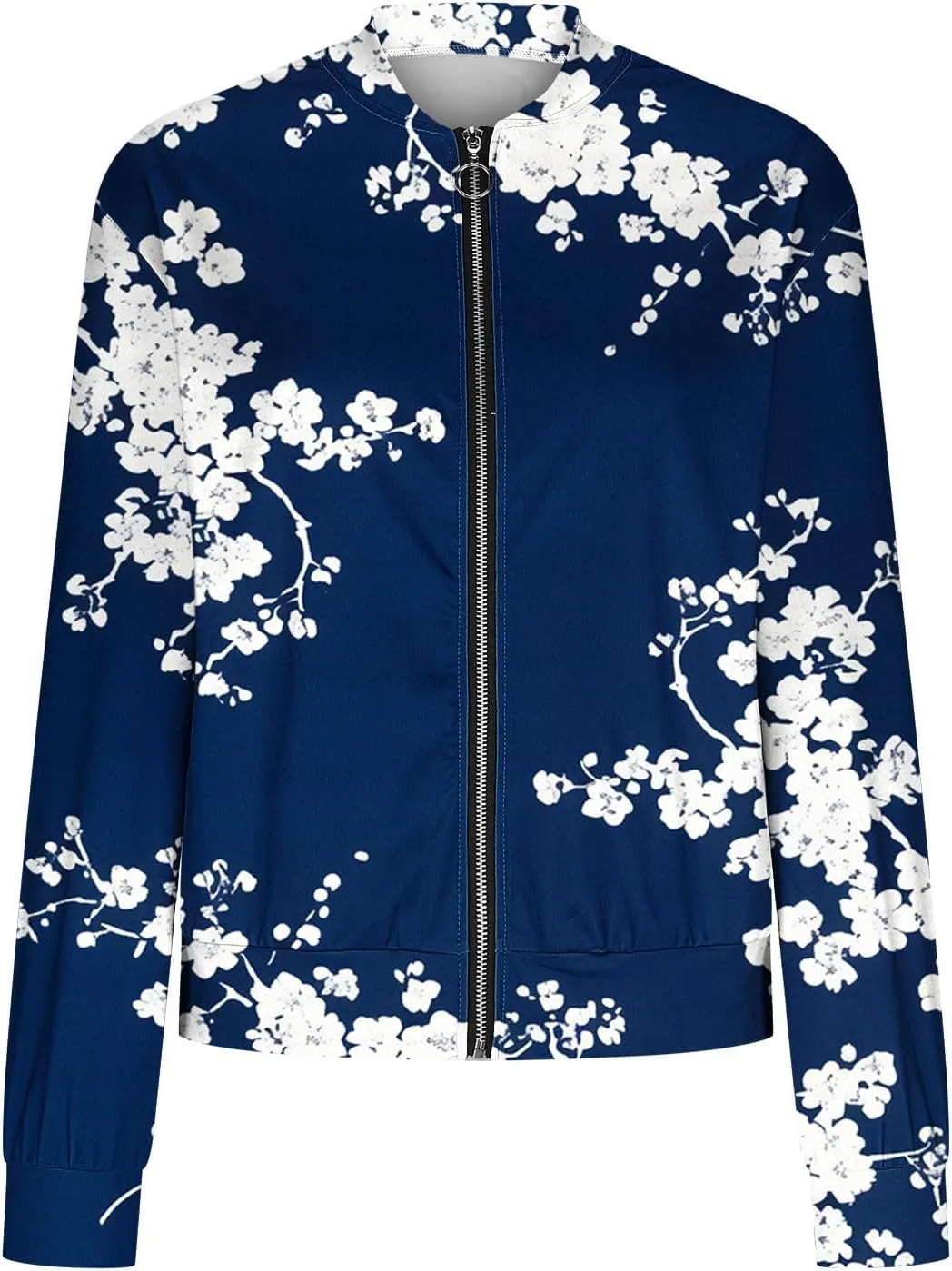 Juniors Track Gym Jacket Windbreaker Outfits Sweatshirt for Women Cuff Sleeve Floral Baseball Hooded Knit 2025