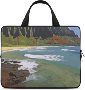 Kauai Hawaii Seashore Laptop Bag Durable Laptop Sleeve Water-Resistant Notebook Bag for Computer Or Tablet