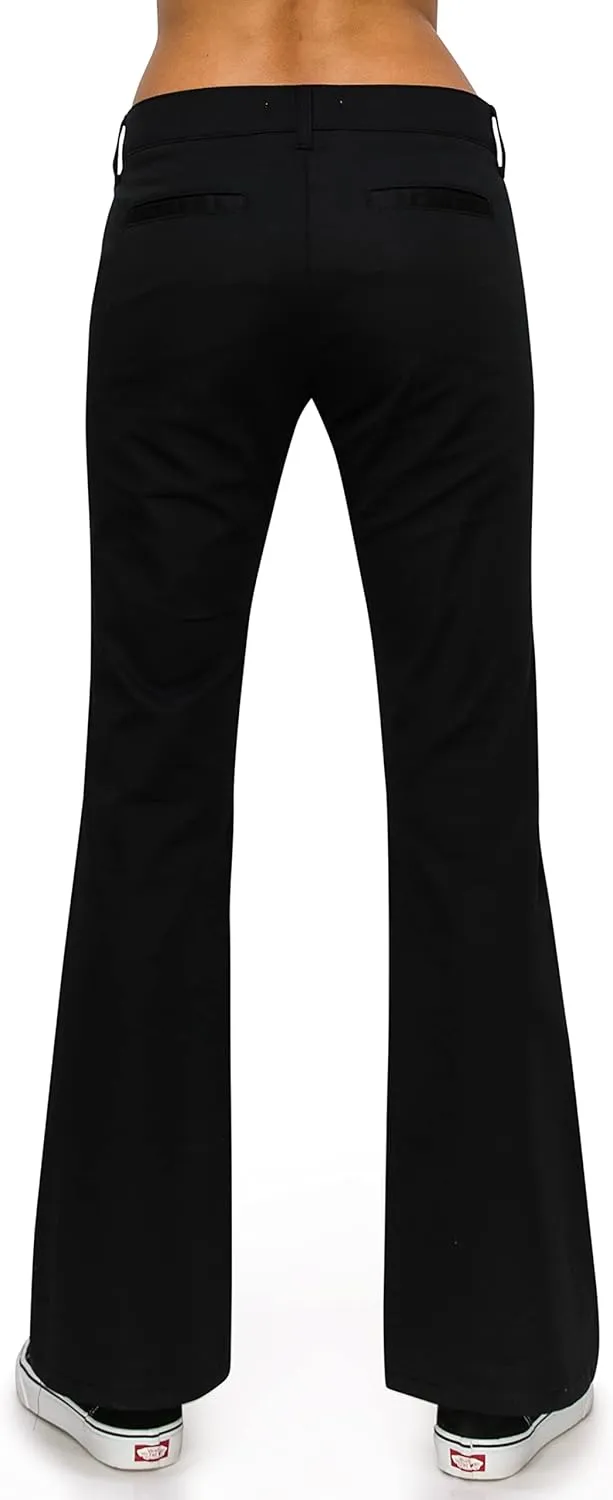 KHAKI & BLUE Women's Work Pants  Low Rise Flared Leg Bootcut Casual Trousers with Pockets