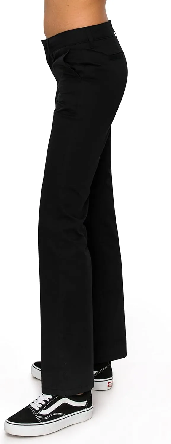 KHAKI & BLUE Women's Work Pants  Low Rise Flared Leg Bootcut Casual Trousers with Pockets