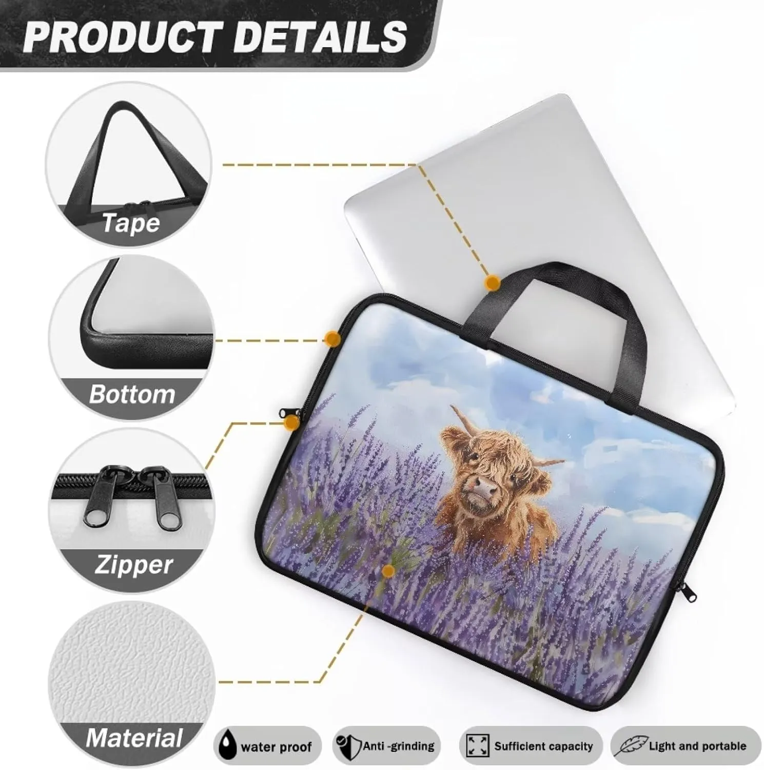 Laptop Bag for Kids Portable Computer Briefcase Leather Bag Water-Resistant Laptop Bag for Teen Boy
