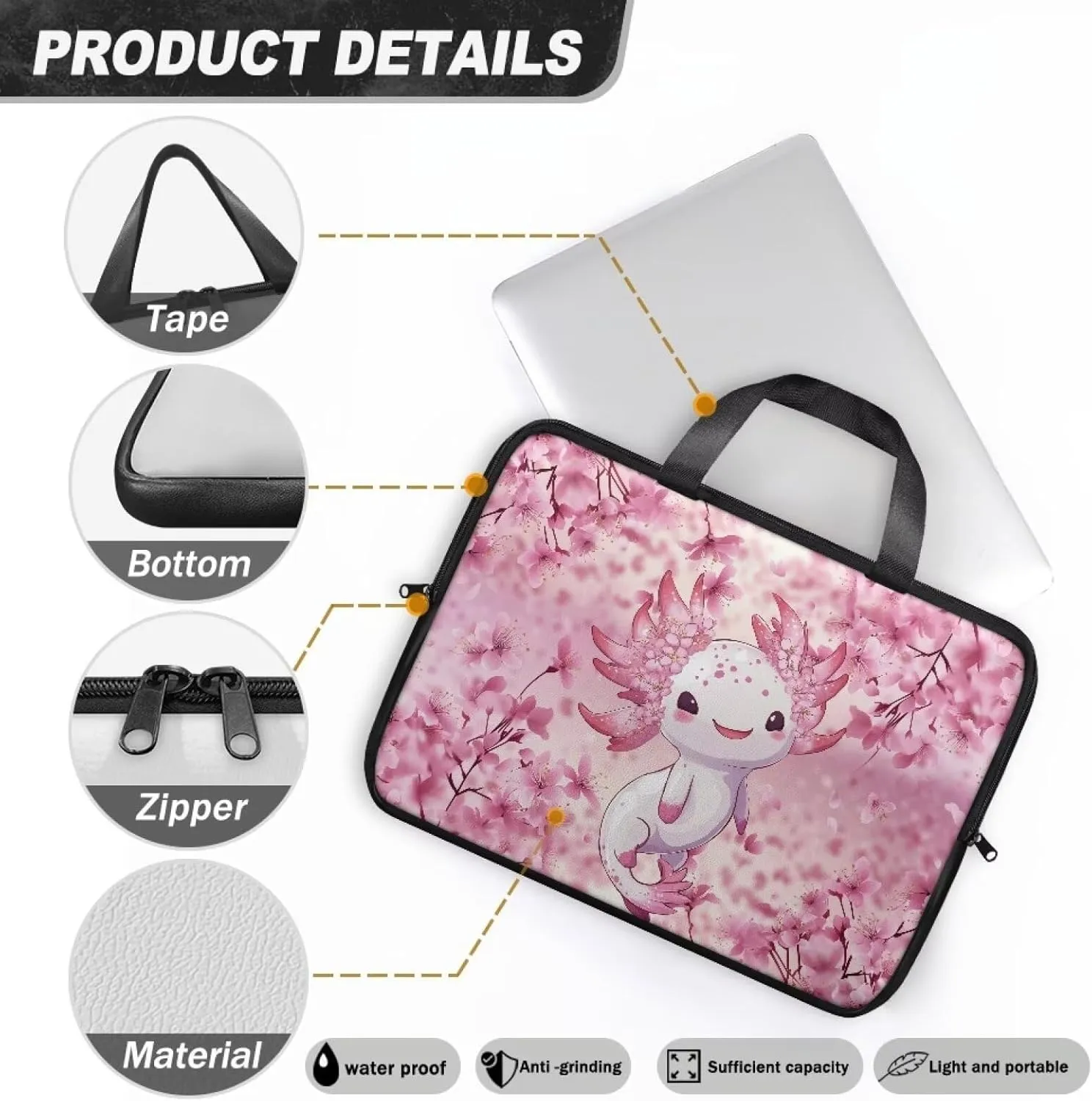 Laptop Bag for Kids Portable Computer Briefcase Leather Bag Water-Resistant Laptop Bag for Teen Boy