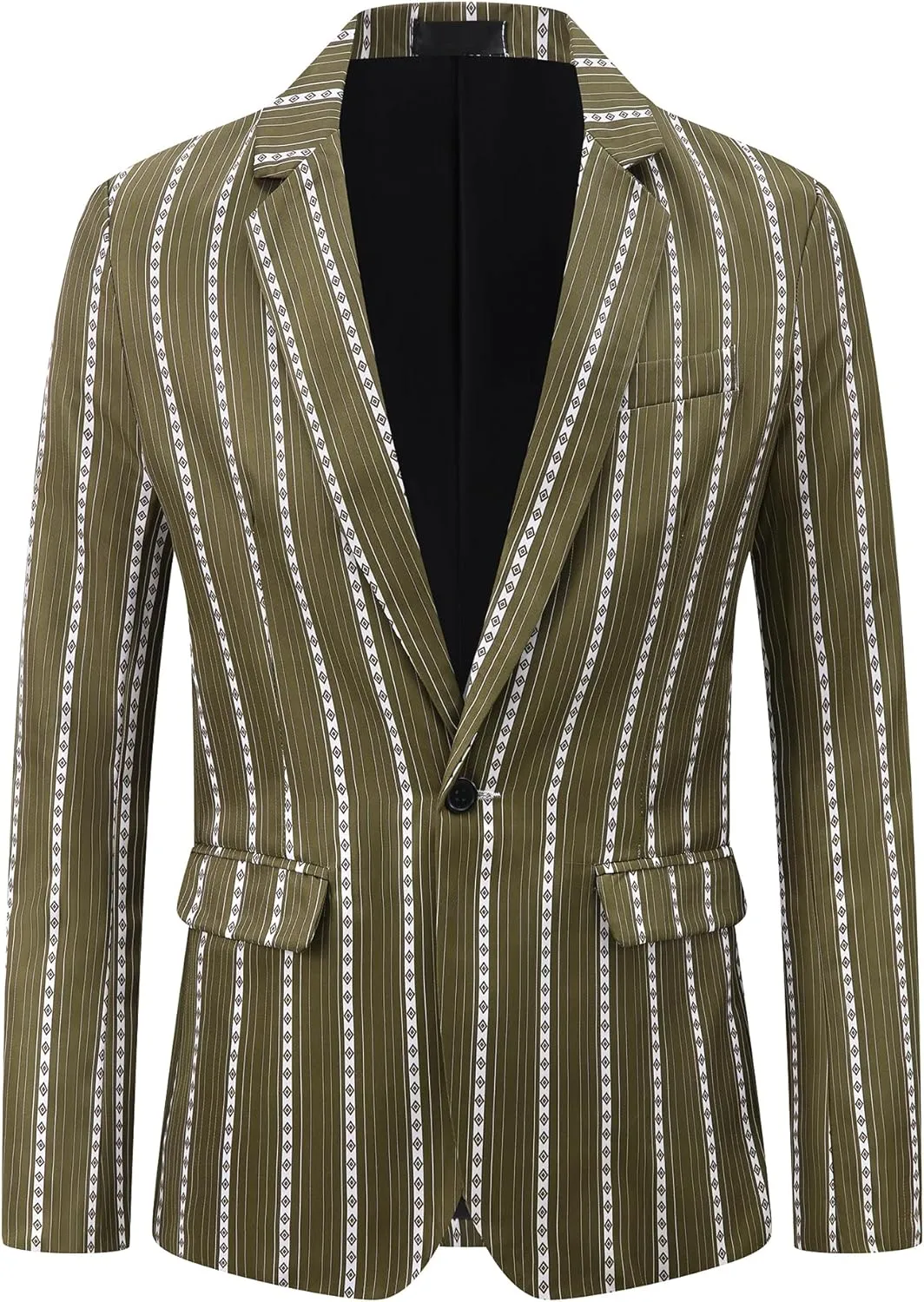 Lars Amadeus Striped Blazer for Men's Single Breasted Contrast Color Retro Sports Coat