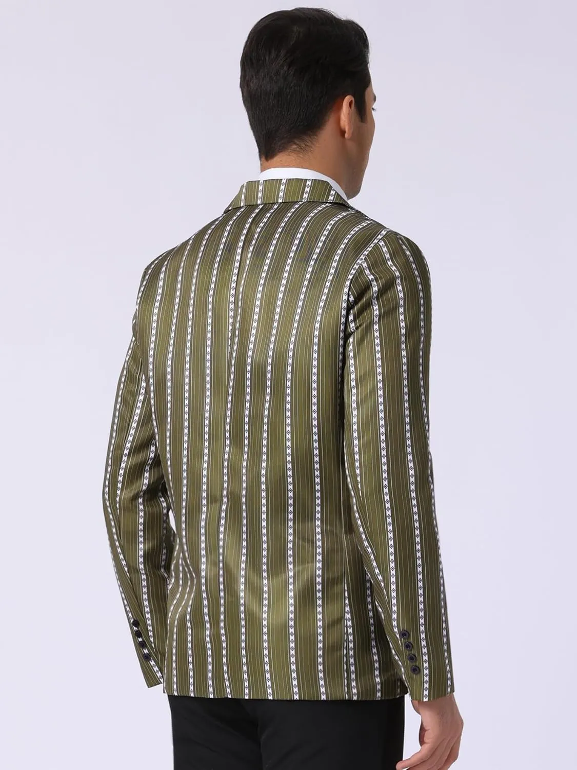 Lars Amadeus Striped Blazer for Men's Single Breasted Contrast Color Retro Sports Coat
