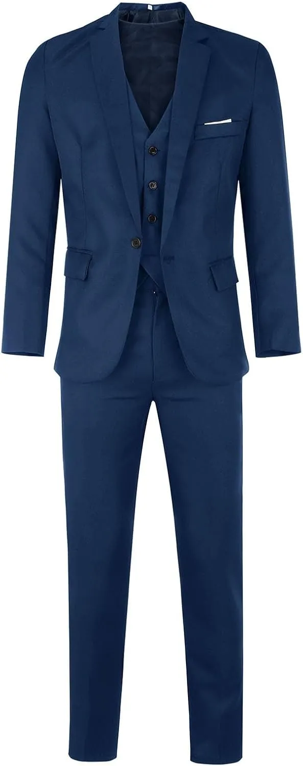LCMTWX Men'S Suits 2024 3 Suit Business Wedding Party Jacket Vest & Pants Coat Linen Set For Men Traje Formal Para Mens