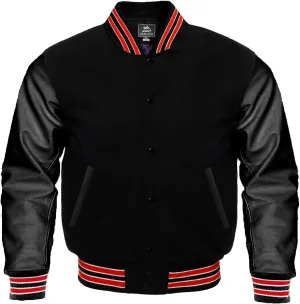 Letterman Baseball Varsity Jacket Genuine Leather Sleeves and Wool